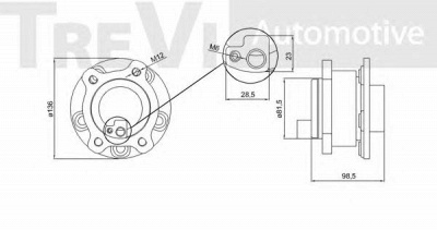 TREVI AUTOMOTIVE wb1883 -  Комплект подшипника ступицы колеса